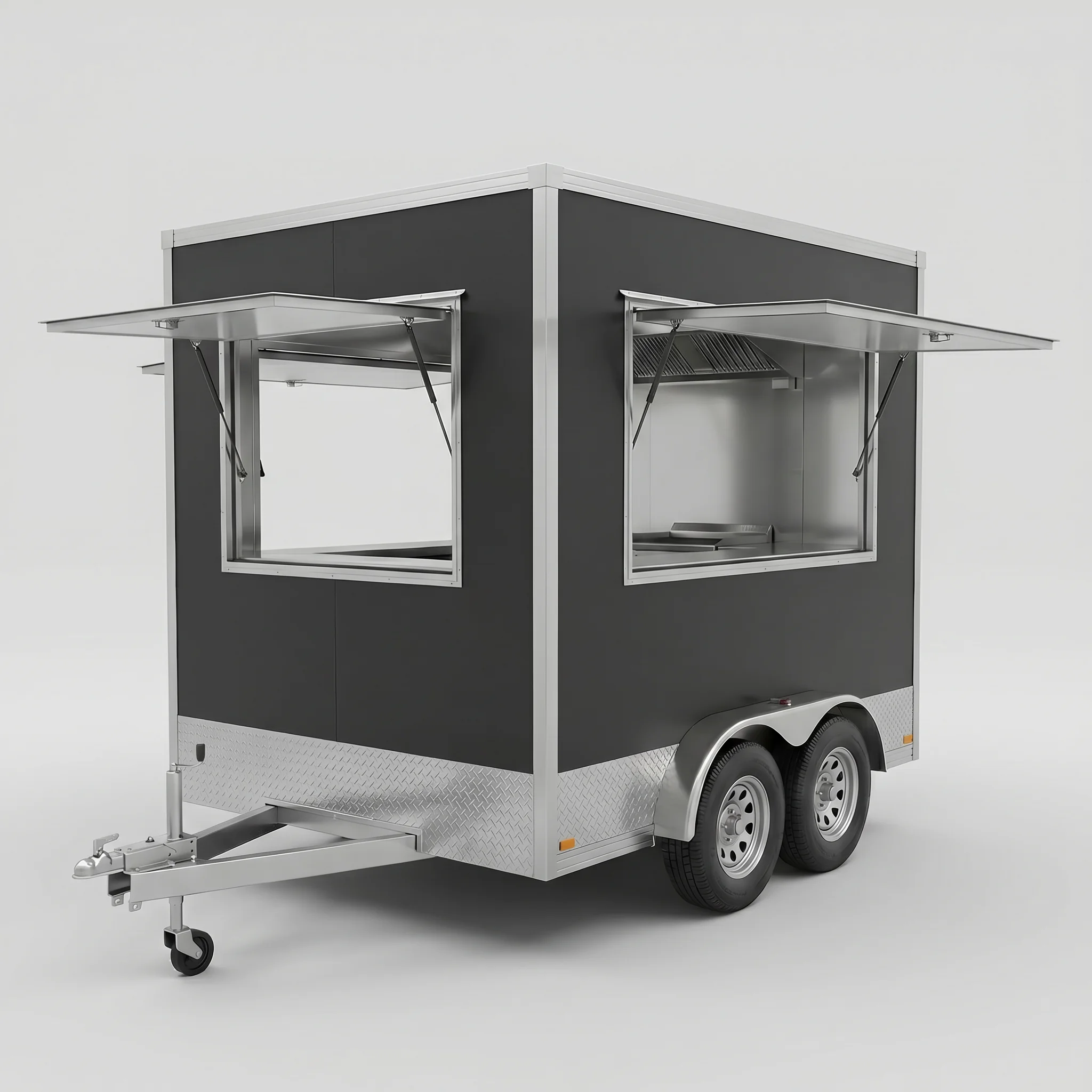 Fully Customizable Square Food Trailer CE Approved Custom Wrap Layout Mobile Brand Vending Box Cart Turnkey Food Truck Sale