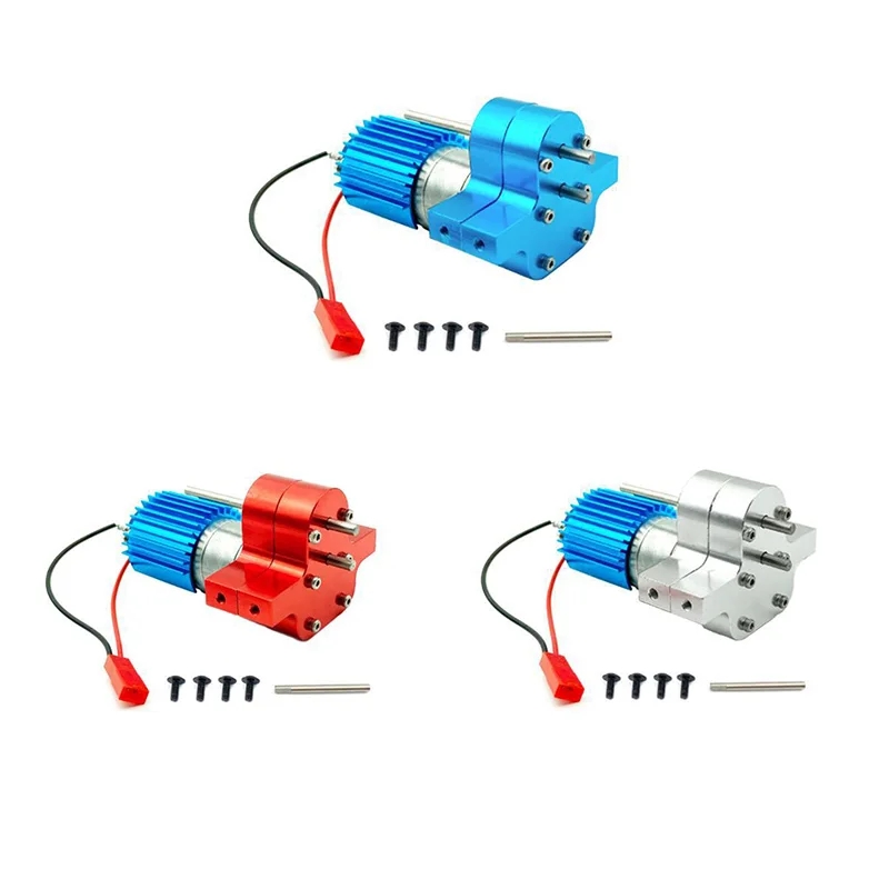 370 Reduction Motor + Heat Sink Truck Pickup Cartoon Adaptive Gearbox Assembly Red & Blue