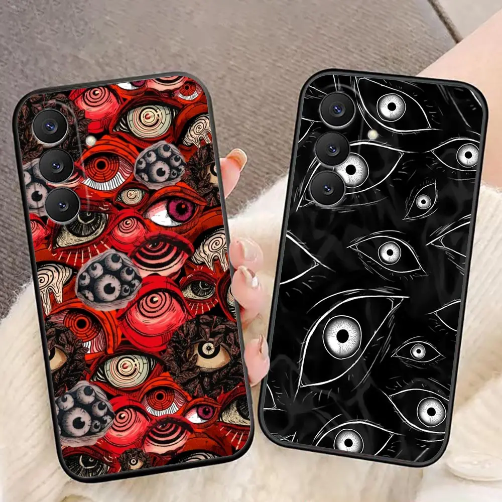Horror Eyes Screaming Face Cover Phone Case For Samsung Galaxy S26 S25 S24 S23 S22 S21 S20 FE Ultra Plus Funda Coque Capa Shell