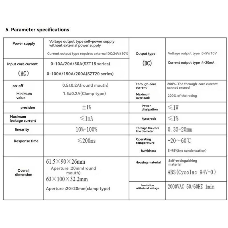 Current Transducer Closed Loop Current Sensors Current Mutual Inductor AC 0-50A Todc 0-10V SZT15-CH-10V Sensing Relay