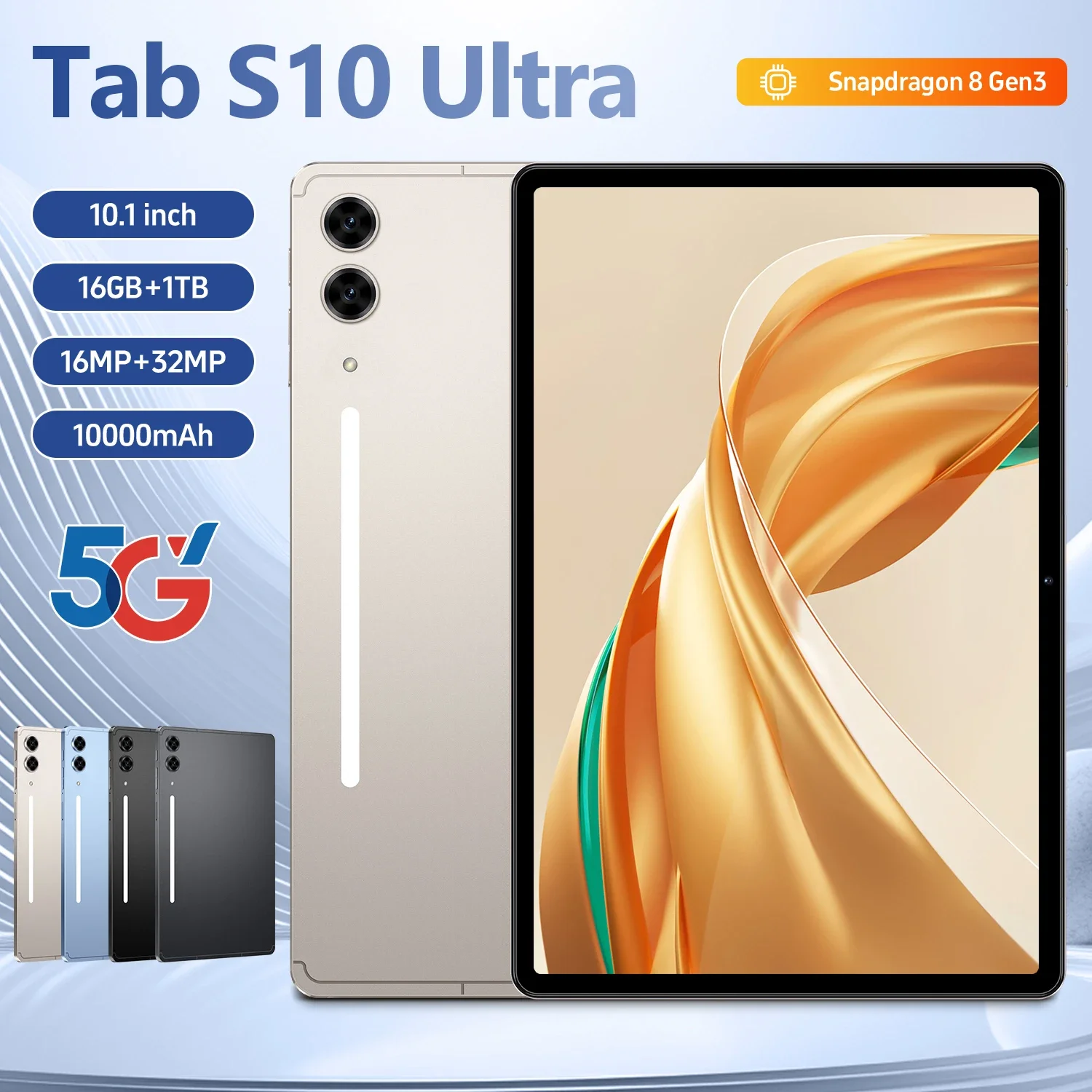 

Pad S10 Ultra Tablet Global Language Android 15 22GB+2048GB Snapdragon 8Gen3 Tablette PC 11inch HD Screen First Latest 5G WiFi