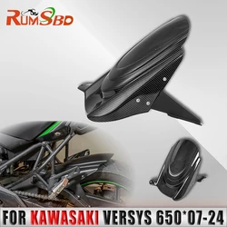 Rear Fender Mudguard For Kawasaki Versys650 Versys 650 Wheel Cover Tire Hugger Splash Mud Guard Carbon Fiber Grain 2007-2024