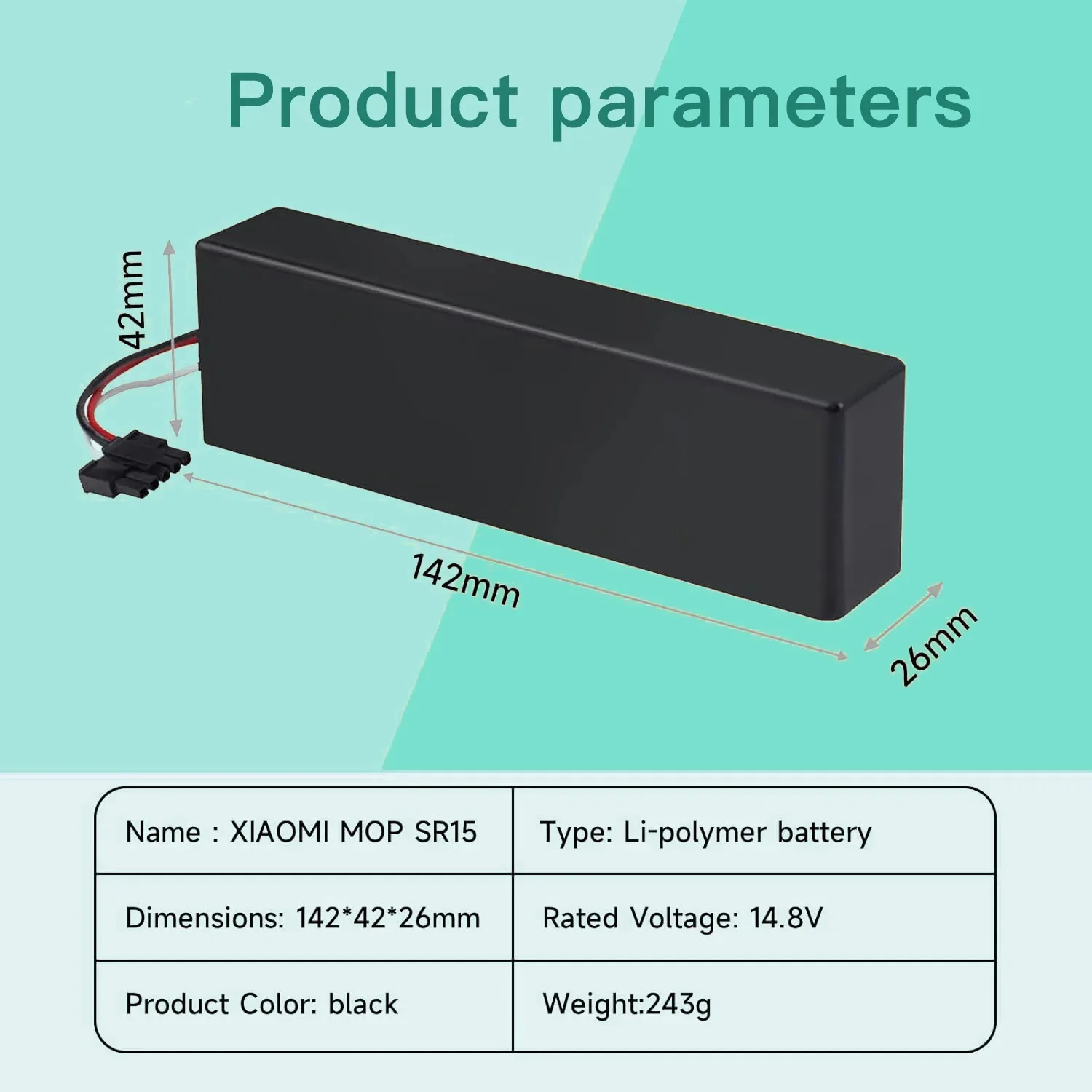 Mi Robot aspirateur-vadrouille 2S STYTJ02YM 3500mAh batterie 14.4V pour aspirateur Xiaomi Mijia LDS, Mi Robot aspirateur-vadrouille P,Conga 3290 3390