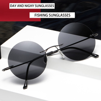 BOYSEEN Ultra light polarized circular frameless sunglasses for men women circular driving sunglasses modern and fashionable