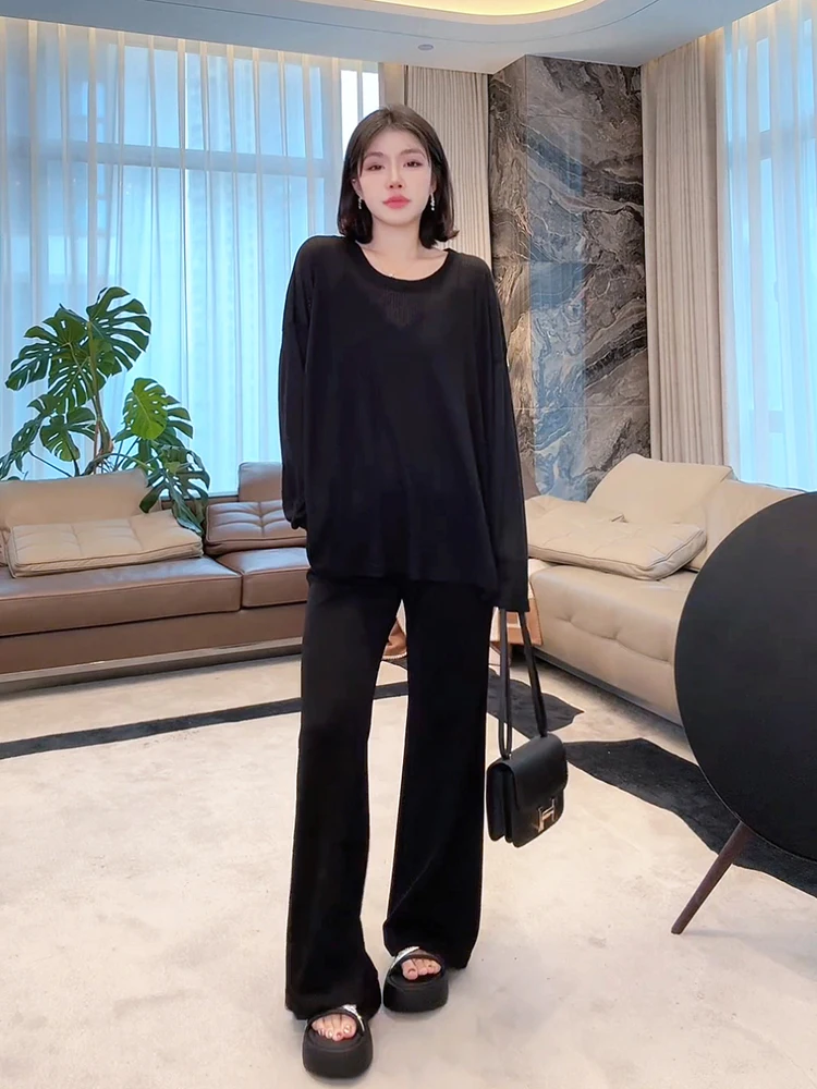 

ME Ice Yogurt Cover up T-irt Cloud Soft Loose Casual Faionable All-Match Summer Thin Long Sve round Ne Regular Length