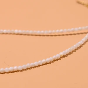 Gargantilha Inicial Madrepérola para Mulheres, Colar Natural de Contas Concha, Jóias em Aço Inoxidável 26 Letras, Design Moon Girl, 3mm 10 principais vendas colar letra perola - №10