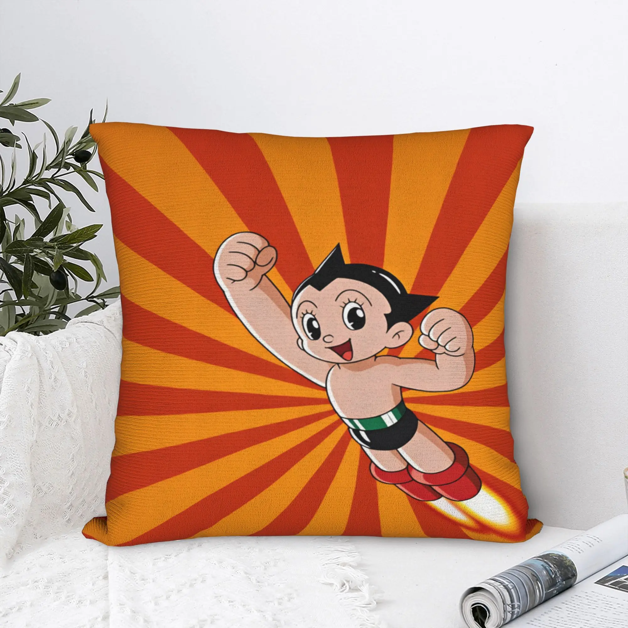 Astro Cartoon Boy Pillow Case  Comfy Pillow Cover For Sofa Home Decor Vintage Pillowcases