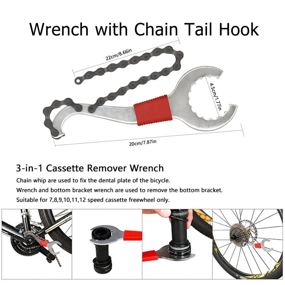 Bicycle Repair Tool Kit Outdoor Cycling Multitool Flywheel Removal Chain MTB Bike Chain Link Plier Accessories for Mountain Bike