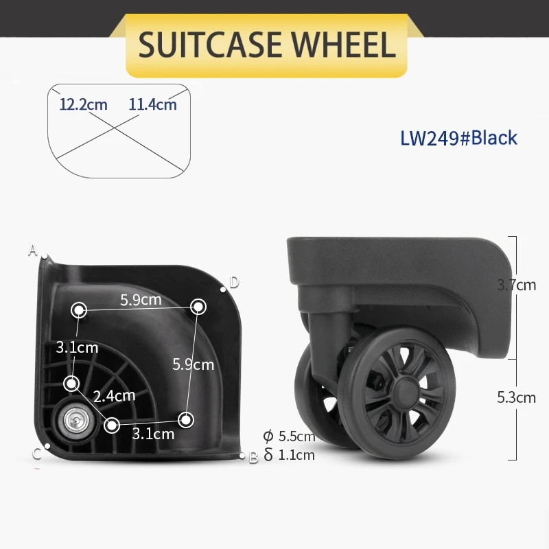 Accessoires de roue de transport de bagages universels, degré d'usure, roues universelles, valise, absorbant les chocs, accessoires de bagages, roulette