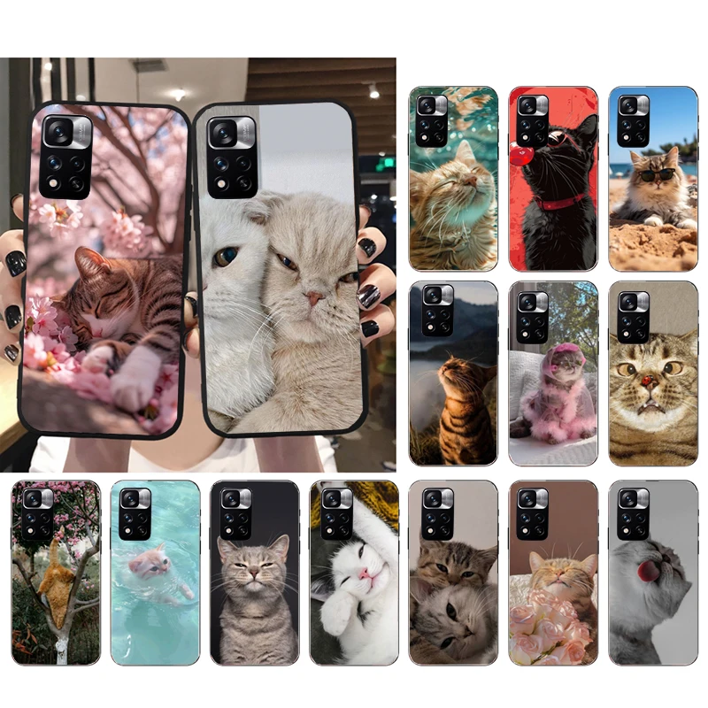 

Cute Cat Phone Case For Xiaomi Redmi note 13 12 Pro 11S 11 10 Pro 10S 12S Redmi 10 13C 9C