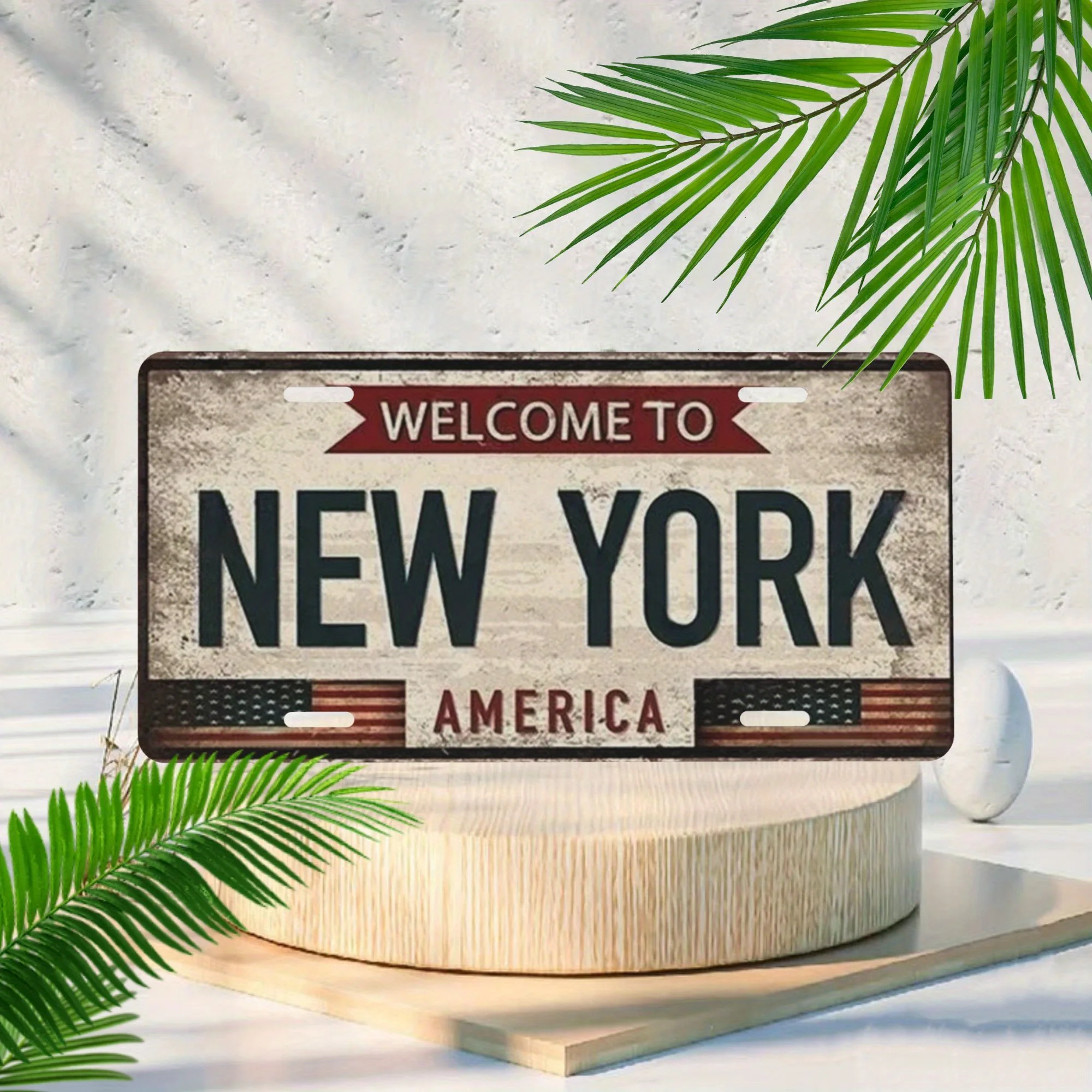 Decorative Personalized Aluminum, America, Welcome Greetings to NEW YORK License Plate, Personalized Display Only for Decoration