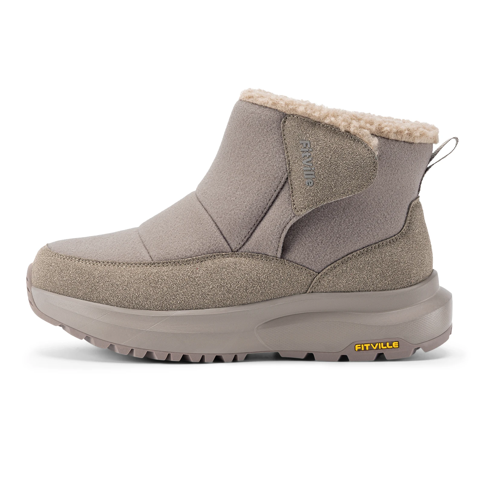 FitVille Damen-Schneestiefel mit extra breiter Zehenpartie, wasserabweisende, pelzgefütterte, warme Diabetiker-Schuhe zur Schmerzlinderung. – Detail 15