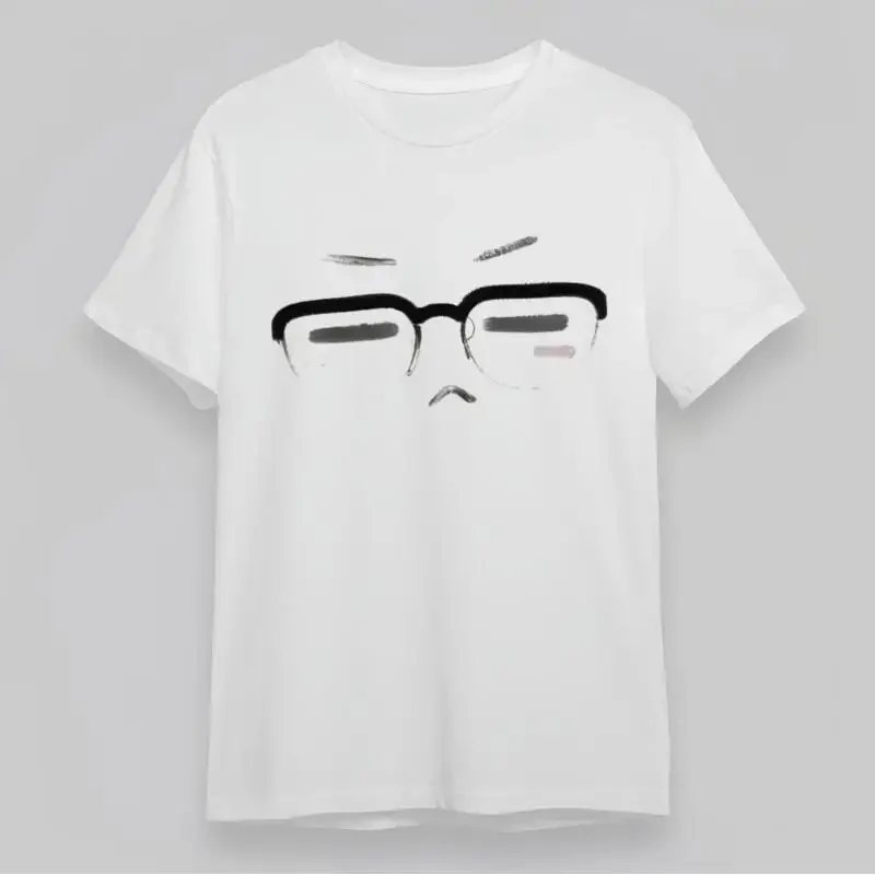 Men'S Soft All Season Classic T Shirt Expressive Face With Blushing Cheeks