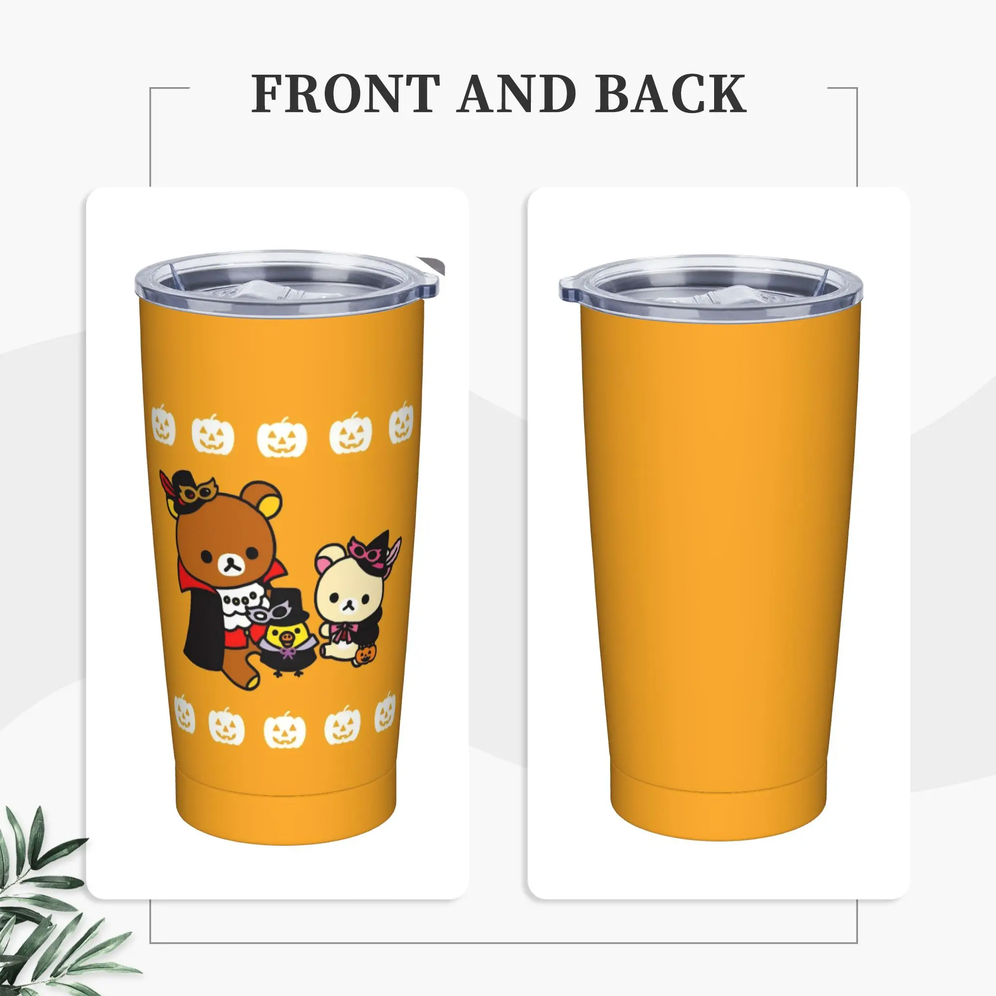 Stainless Steel Tumbler Rilakkumas Halloween Vampire Coffee Mug  Heat Preservation Cold and Hot Mugs Cup Camping Water Bottle