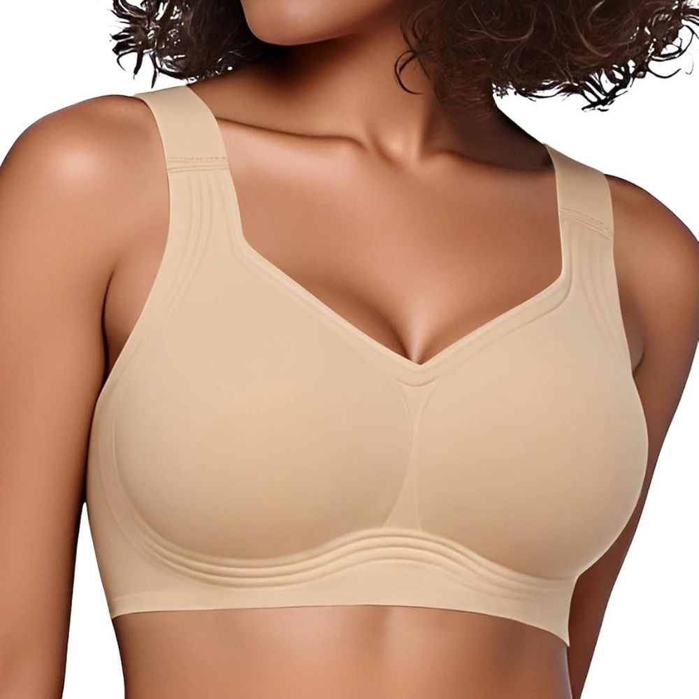 

Comfortable Soft Bras Plus Size Soft Breathable Fully Covered Adjustable Simple Atmospheric