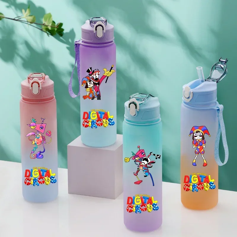 A 750ML The Amazing Digital Circus Cartoon Large Capacity Water Cup Outdoor Leak Proof Water Bottle Portable Straw Water Cup - view 6