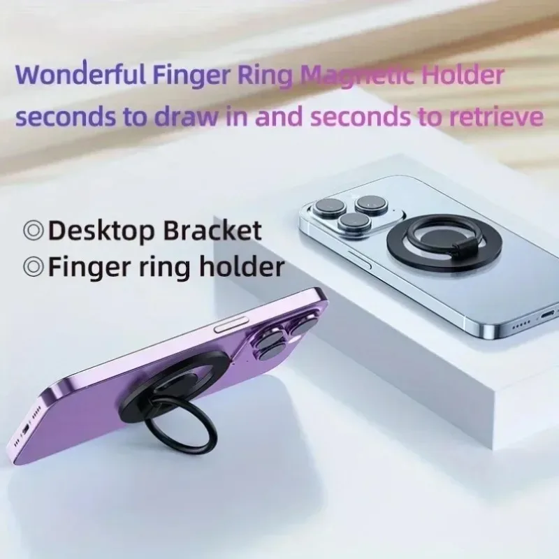 

Magnetic Phone Ring Holder Stand For Magsafe 360° Rotation Anti-drop Finger Grip For iPhone 12-17 Pro Max Android Phone Daily