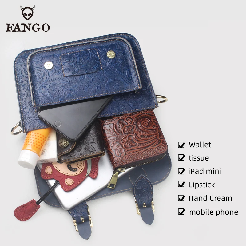 Women Genuine Leather Shoulder Bag Handmade Leather Handbag Briefcase Flap Messenger Bag Portable Storage Satchel image 5
