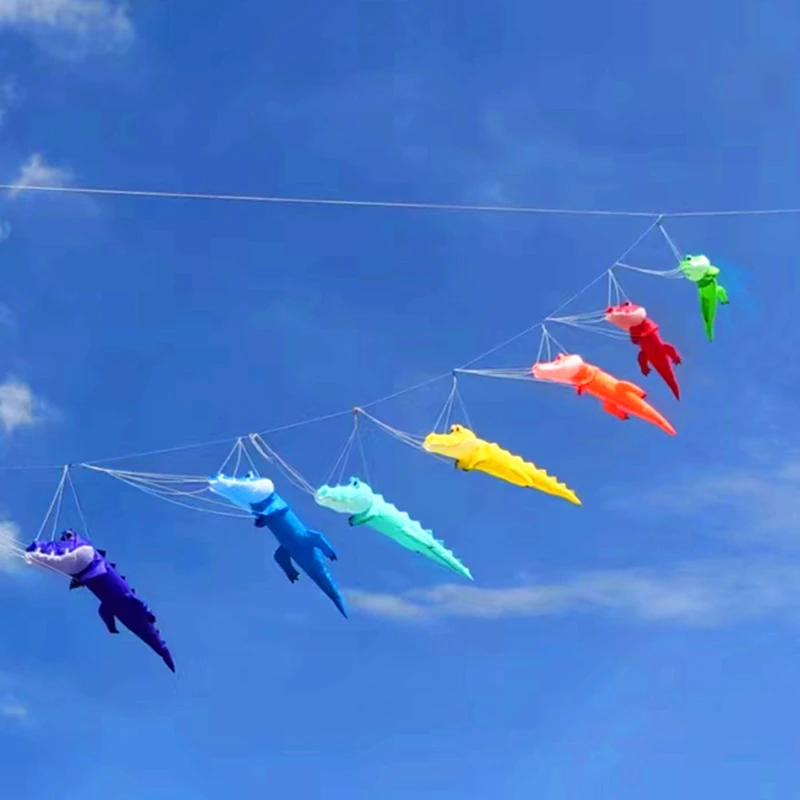 free shipping Crocodile kite flying string line soft kites pilot inflatable kites weifang kites factory ripstop fabric Kevlar