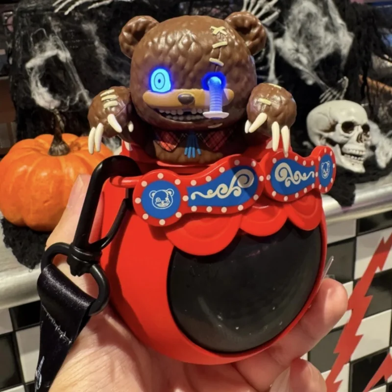 

Подлинная универсальная ограниченная серия Хэллоуина, ведро для попкорна с медведем Хами, ведро для хранения через плечо, сувенирный светящийся чайник для холодных напитков