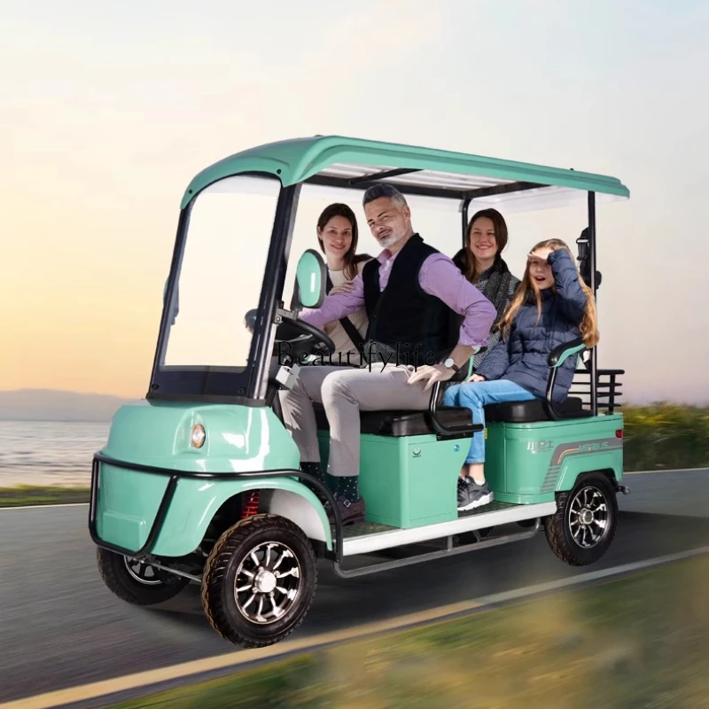 

Minibus M6 Scenic Area Electric Tourist Sightseeing Car 4 Seats 6 Seats Homestay Short Barge Four-wheel Electric Vehicle