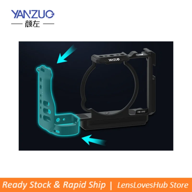 

YANZUO 1/4 Hole Metal Cage for Sony A7C2 / A7CR Camera - Quick Release Stabilizer & Protective Frame Kit