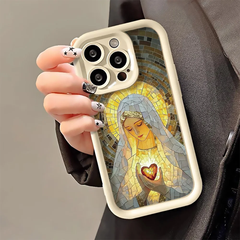 Retro Church Stained Glass Style Phone Case For iPhone 18 17 16 15 14 13 12 11 Pro Max X XS XR 7 8 Plus SE 2022 For Apple 18 Pro