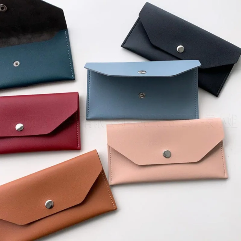 

Ultra-thin Cash Envelope Wallet Wear-resistant PU Leather Money Binder Organizer Waterproof Pouch Name Card Holder Male Female