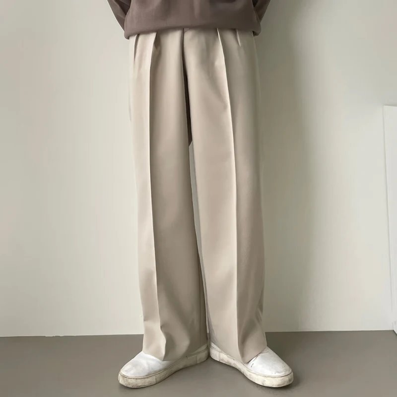 

Men's High-End Straight Leg Suit Pants Draped Sle Korean Trendy Wide Leg Long Trousers Casual Faionable Straight Cut Trou...