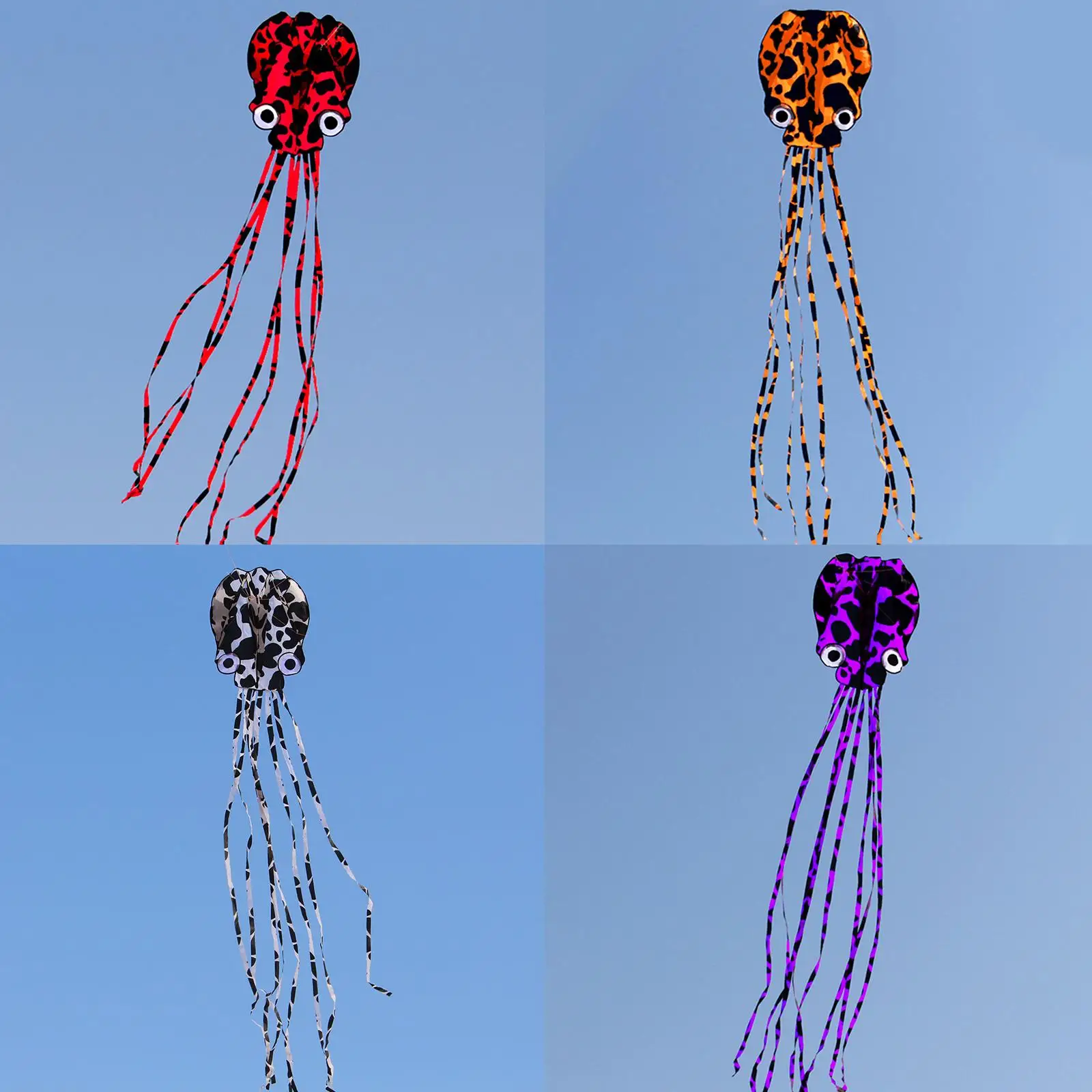 Huge Size Octopus Kite with 98ft Line Long Tail 3D Single Line Kite Sea Animal Kites for Kids and Audlts Outdoor Easy to Fly