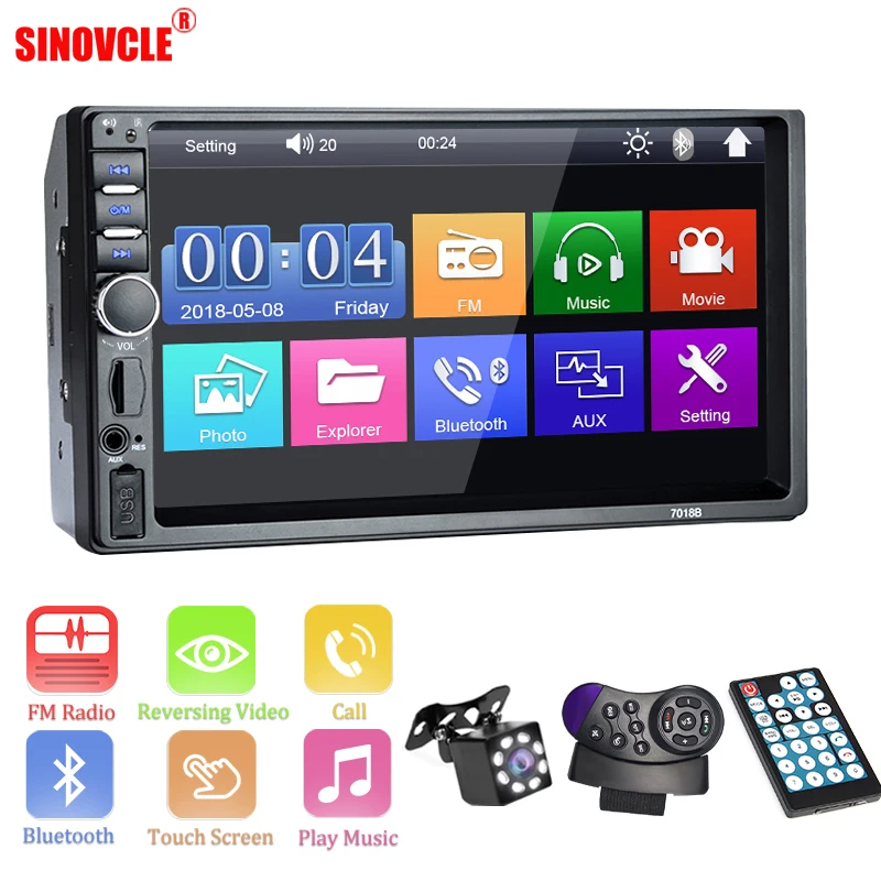 Hippcron Car Radio 2 Din Bluetooth HD 7