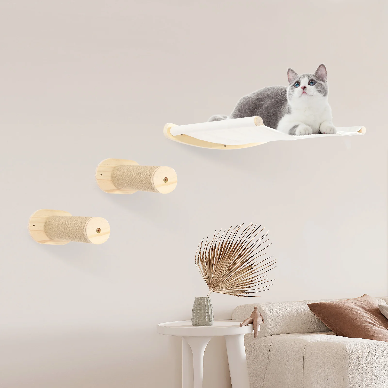 Wall Mount Cat Climbing Shelves Scratching Posts Cats Shelf Perches Cat's Bed for Sleeping