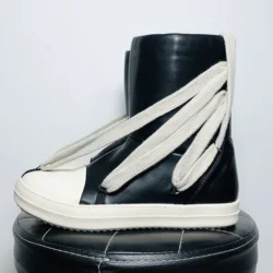 Women Snow Boots Men High-TOP Jumbo Lace Up Leather Sneakers Luxury Trainers Winter Black Shoes