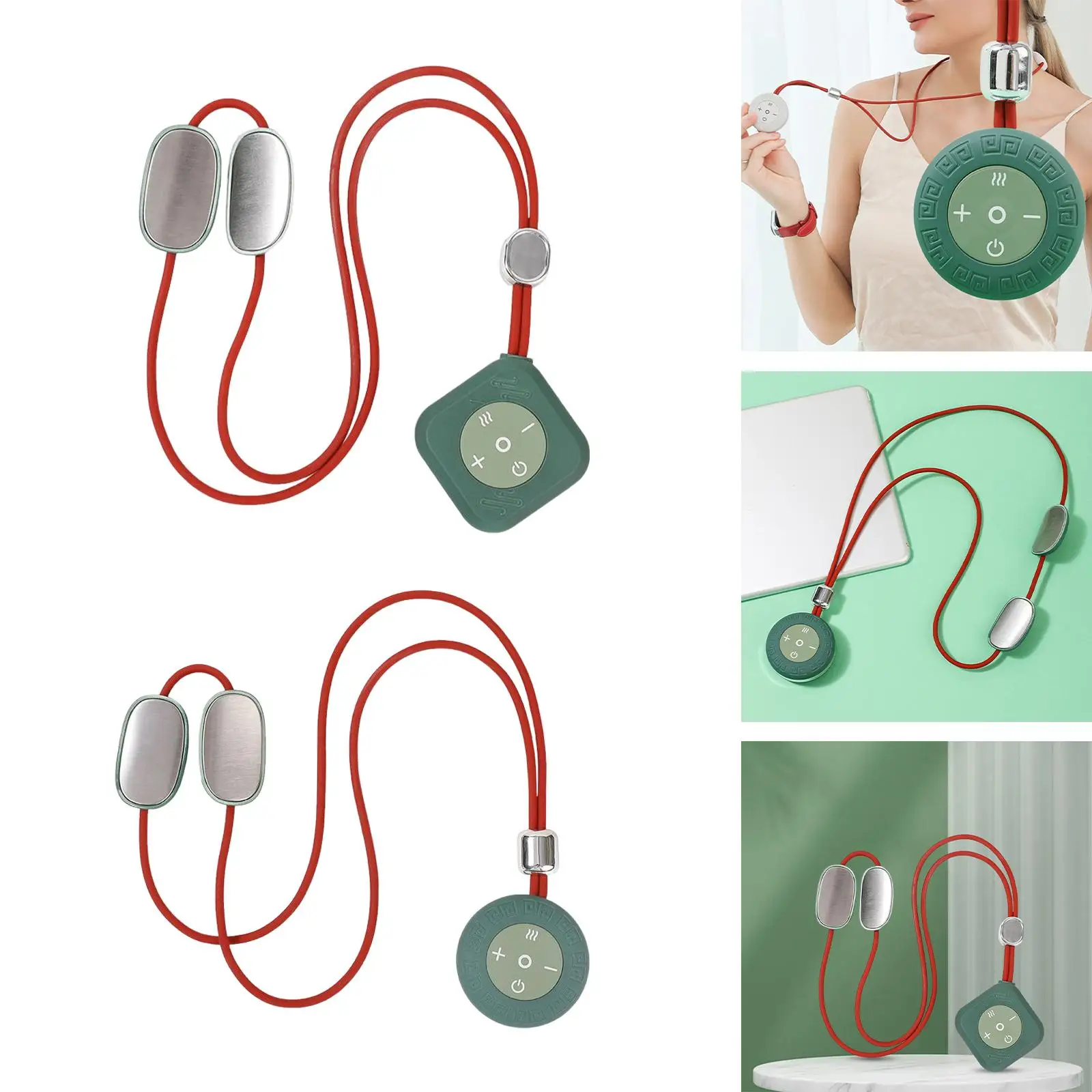 จี้อีเอ็มเอสชาร์จประคบร้อน Alat pijat leher สำหรับผู้ชายที่คอ