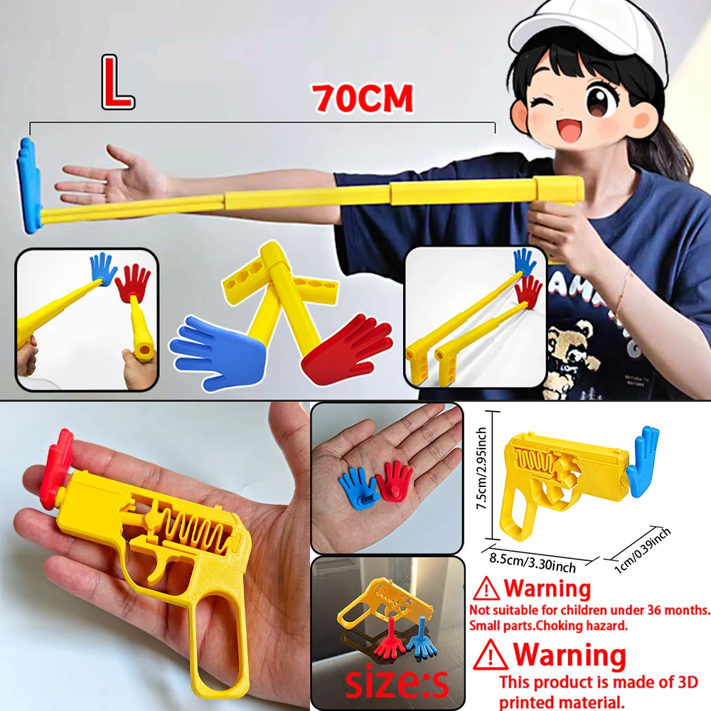 Accessoire de main extensible imprimé en 3D créatif, jouet télescopique pour cosplay Halloween, jeu interactif et accessoire amusant