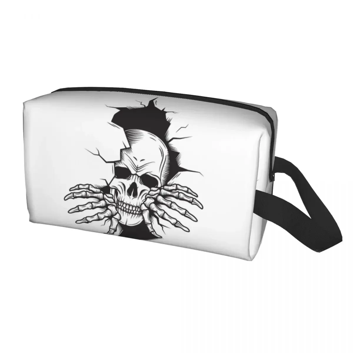 Cute Skull Tearing Skeleton Travel Toiletry Bag for Women Cosmetic Makeup Bag Beauty Storage Dopp Kit