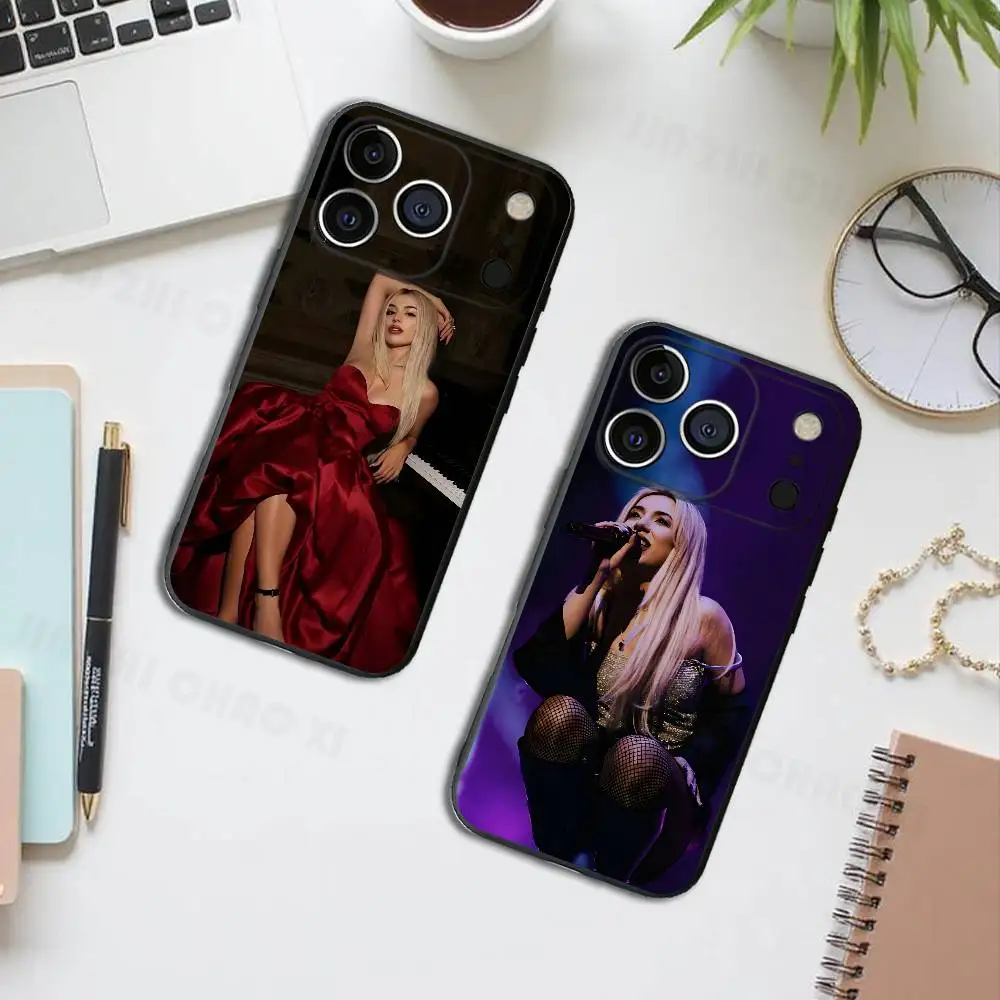 

Singer A-Ava Max Black Phone Case For IPhone 17 16 15 14 13 12 13 12 11 Pro Max Plus XS XR Silicone Soft Back Cover