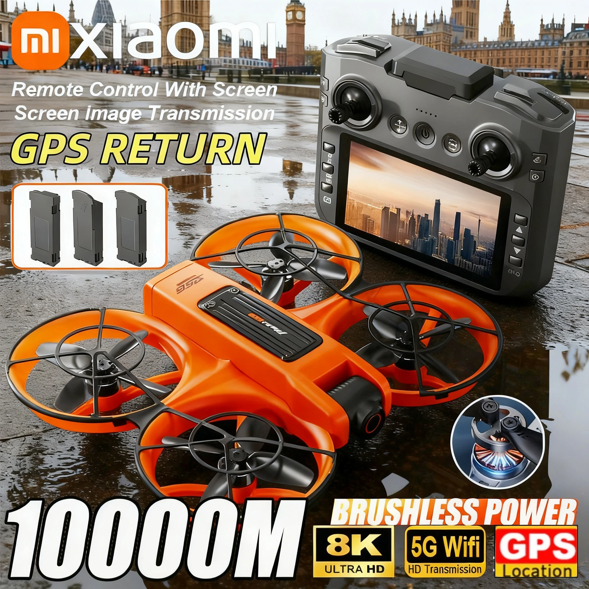 Nouveau Xiaomi S156 GPS Drone 8K professionnel HD grand Angle double caméra 3 batterie moteur sans brosse Intelligent évitement d'obstacles UAV