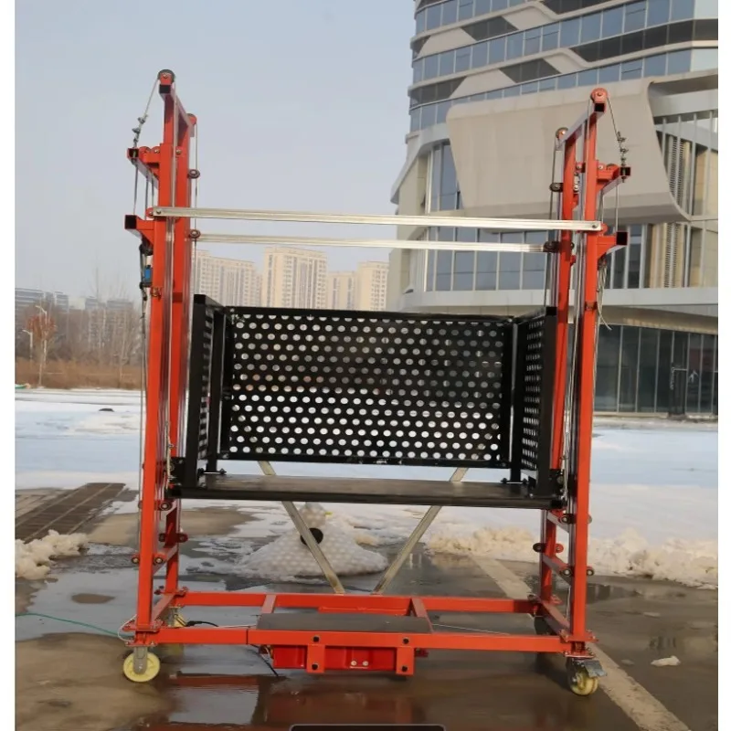 300KG Load 2M Lift Mobile Electric Scaffolding Portable Safety Aerial Work Platform for Construction Decoration Maintenance