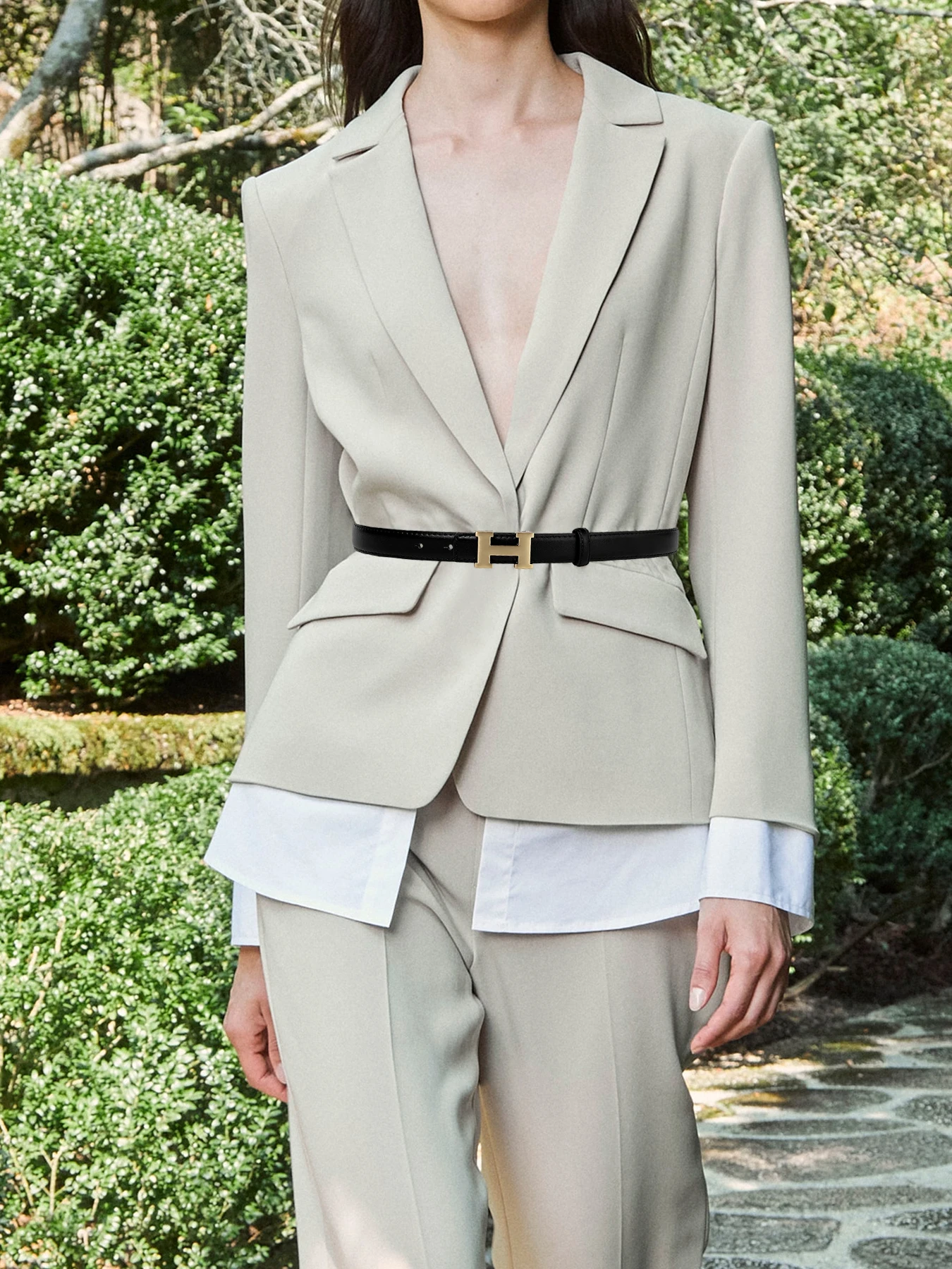 Parisian Women's Fashion Belt Versatile Plain Pattern Casual Accessory for All Seasons