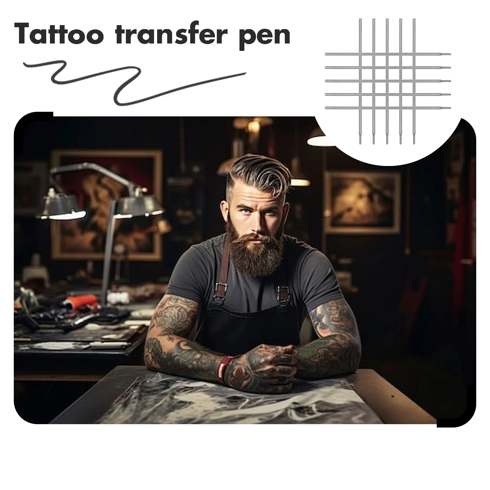 10 قطعة مجموعة أقلام استنسل الوشم سبائك الألومنيوم دائم بمناسبة غرامة تلميح لفناني الوشم نمط حبر جاف #5