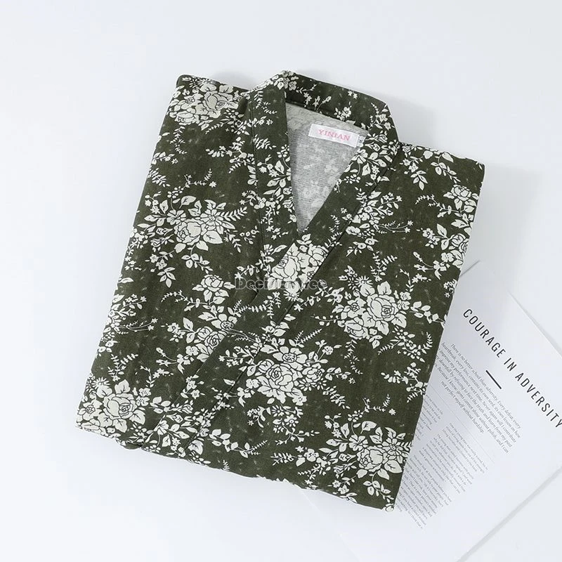 2025 men women pure cotton gauze kimono spring and autumn yukata japanese-style cotton home wear japanese bathrobe pajamas robe