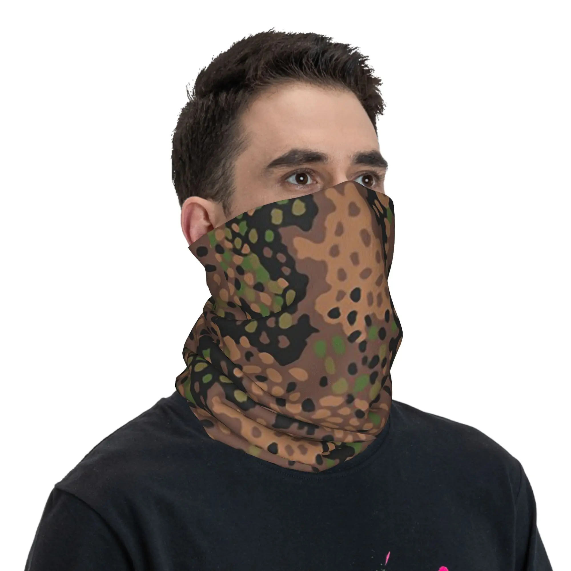 Dot 44 German WW2 Camouflage Pattern Bandana Neck Gaiter Printed Mask Scarf Face Mask Outdoor Sports Unisex Adult Winter