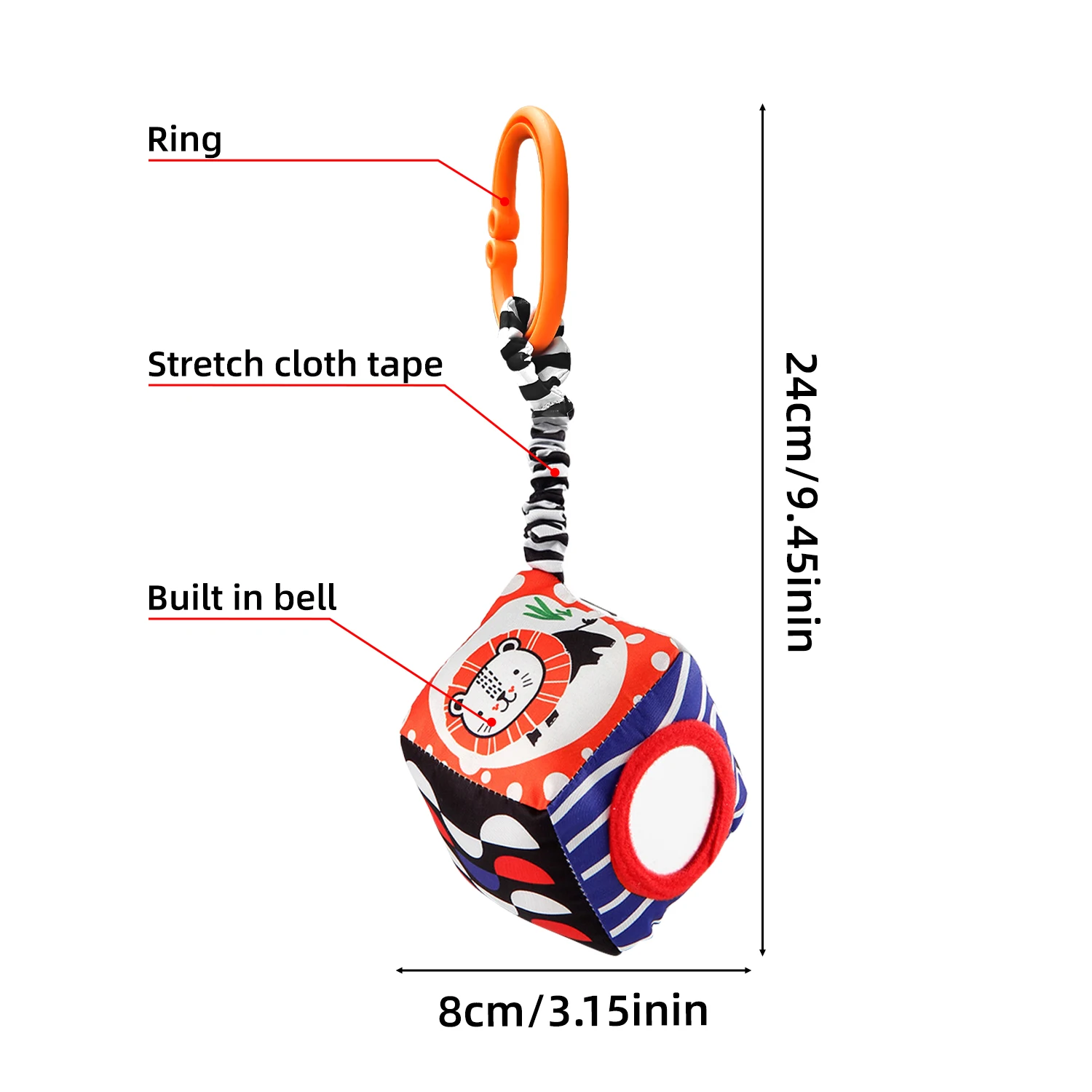 Bebê recém-nascido berço pendurado chocalho brinquedos preto & branco chocalho pendurado atividade carrinho de brinquedo para 0-12 meses aprendizagem educação brinquedo