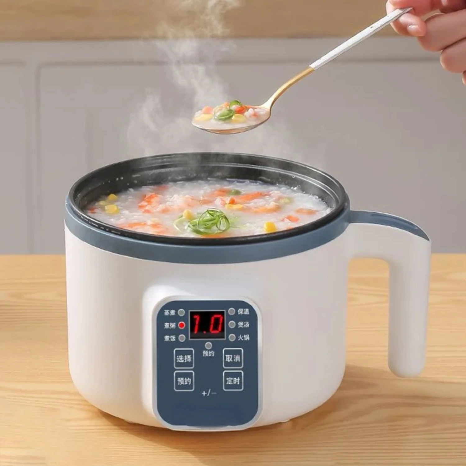Panela de arroz 1.7l única camada dupla 220v multifogão antiaderente inteligente mecânico multicooker panela de arroz no vapor para