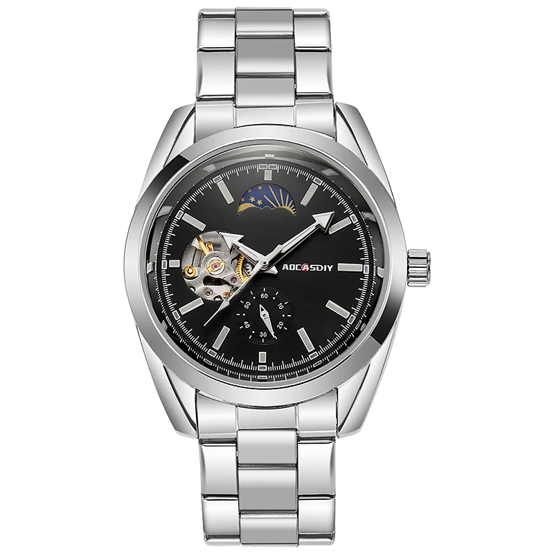 Orologio da polso meccanico da uomo di alta classe di lusso con cronometro sismico orologio impermeabile con luce notturna