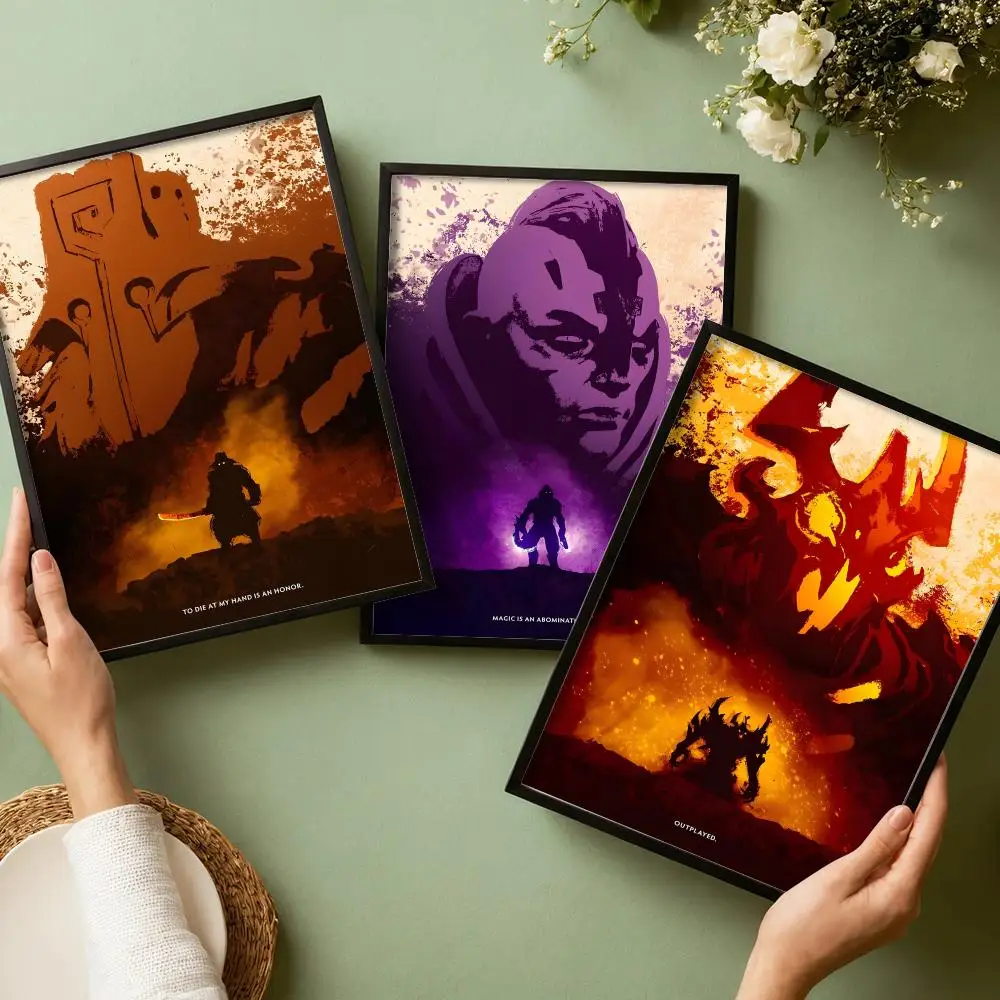 D-Dota 2 Game Poster Stickers HD Painting Self-Adhesive Art for Bedroom Living Room Home Decor Modern Wall Decals Gift