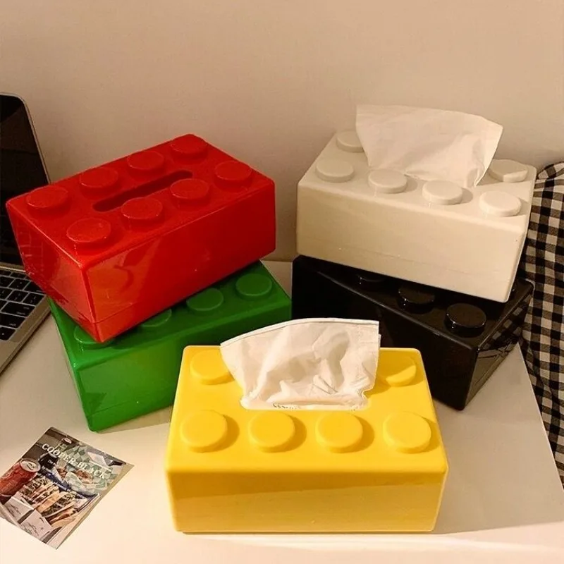 Creative dopamine building blocks paper towel storage box ornaments living room dining table coffee
