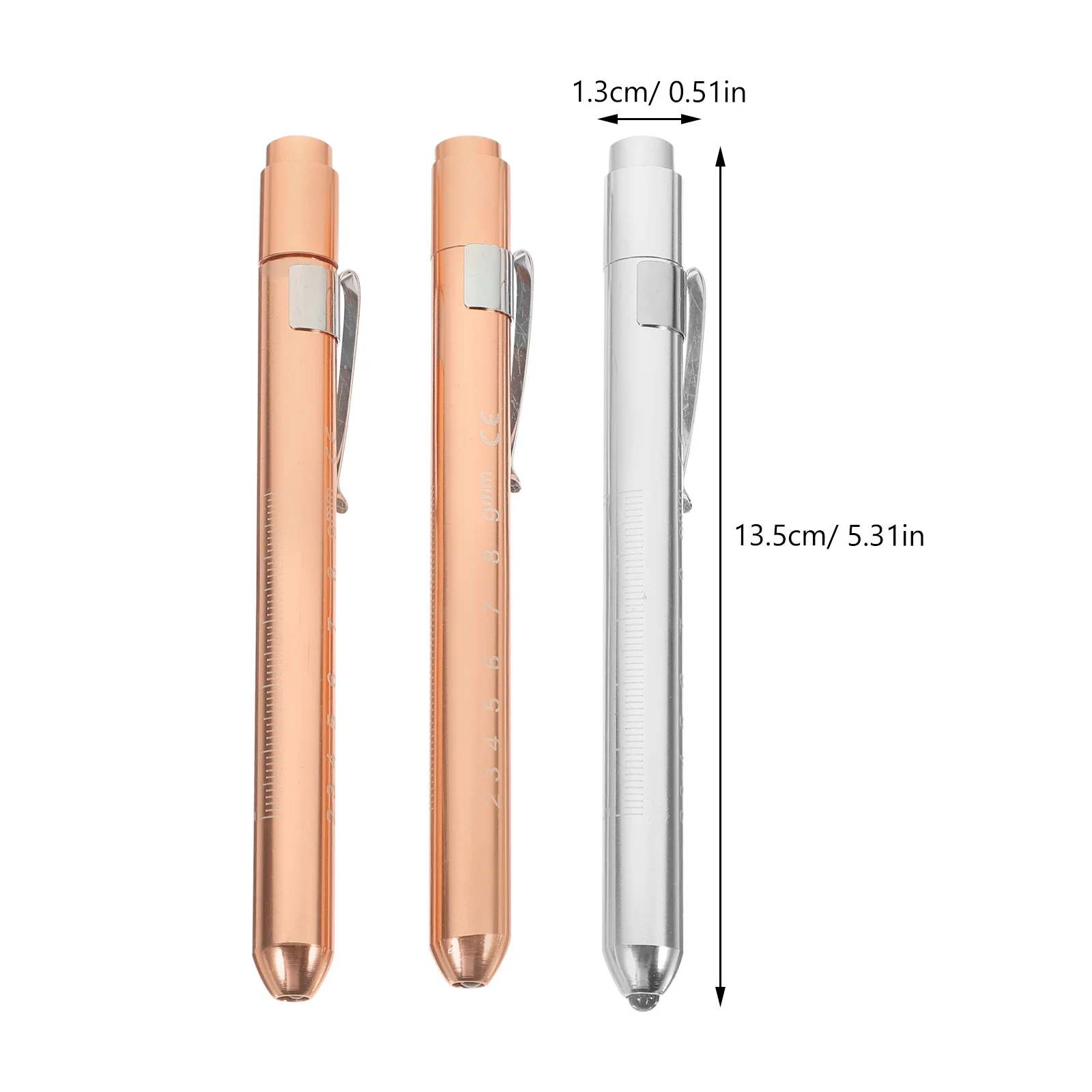 

3Pcs LED Random Color Warm White Light Nurse Diagnostic Clip Pocket Activated Medical Pupil Gauge Healthcare