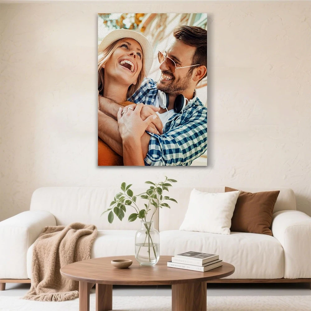 1 pieza de impresión de pared personalizada sin marco con foto de pareja, cuadros vintage para decoración de habitaciones, lienzos, cuadros decorativos